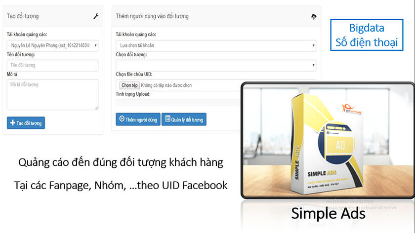 Tool chạy quảng cáo Facebook miễn phí Simple Ads