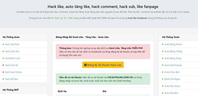 Cách buff fl fb free Autolike