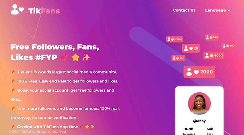 Web buff follow tiktok TikFans
