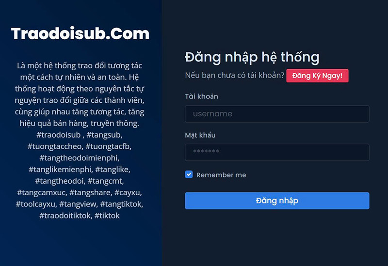 Web tăng view tiktok traodoisub