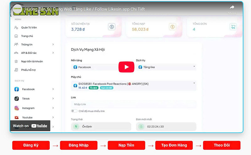App buff tim tiktok miễn phí likesin.app