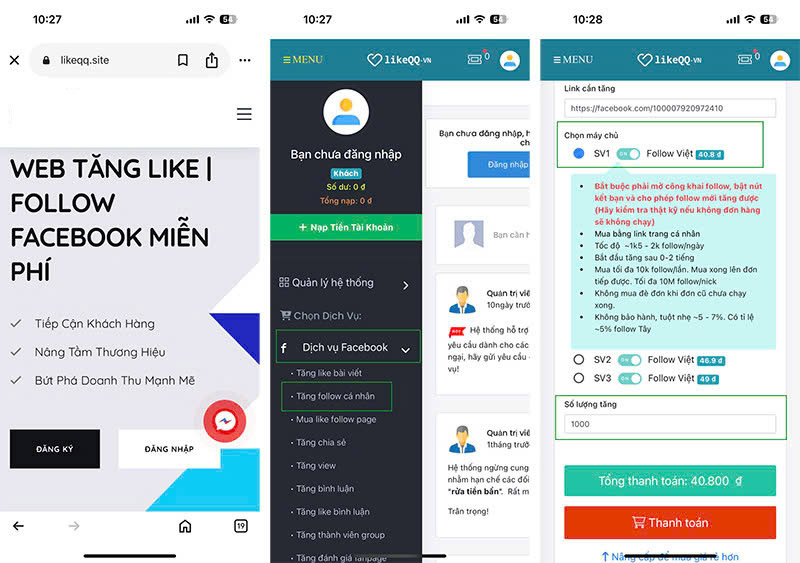 App tăng follow facebook miễn phí Likeqq.vn
